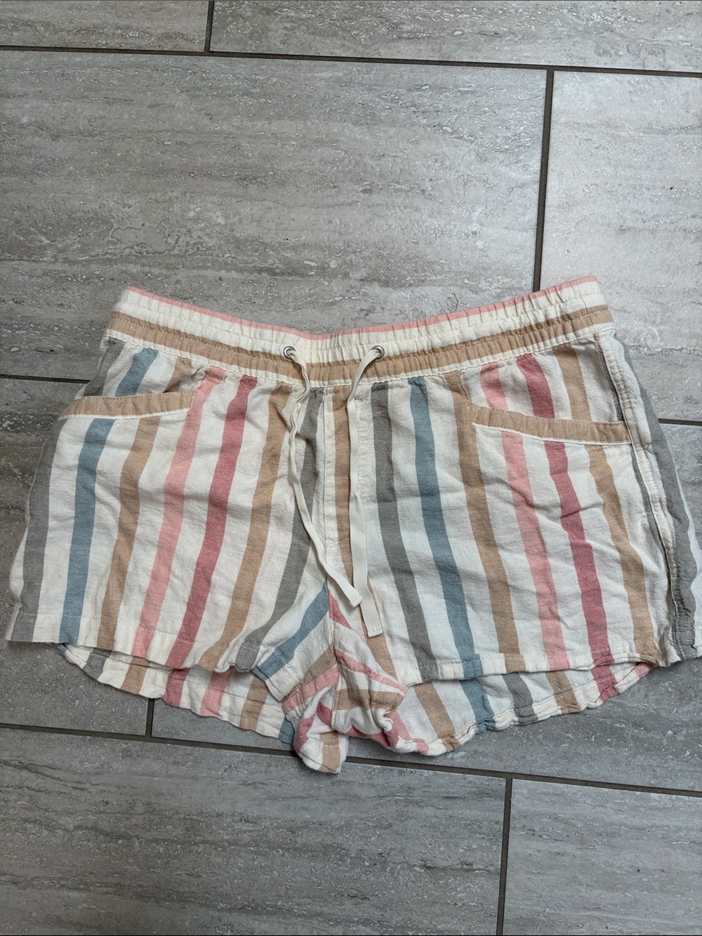 GAP Women's Multicolor Striped Drawstring Shorts
